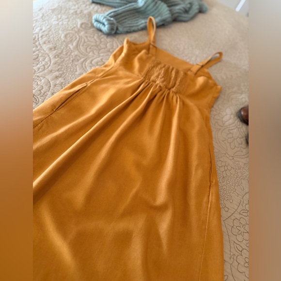 Sonoma Butternut Sienna Burnt Orange Linen Blend Pinafore Dress, Size S - Picture 5 of 13